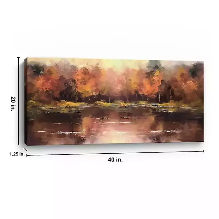 Autumn Lake Canvas Art Print, 40x20 in. Fall