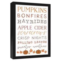 Outlet Autumn Things Framed Canvas Art Print Fall