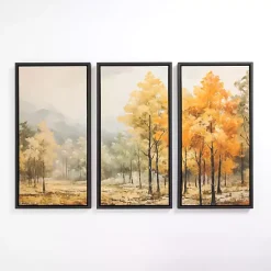 Kirklands Home Canvas Art|Autumn Treeline Framed Canvas Art Prints, Set of 3 Multi