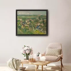 Kirklands Home Canvas Art|Auvers, Panoramic View Framed Canvas Art Print Green