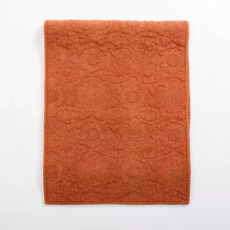 Kirklands Home Table Linens|Avery Rust Quilted Table Runner, 80 in. Orange
