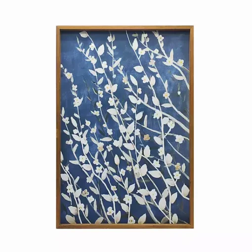 Kirklands Home Canvas Art|Azure Blooms Framed Canvas Art Print