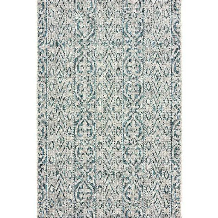 Kirklands Home Outdoor Rugs|Azure Terrace Sun Shower Outdoor Area Rug, 7x9