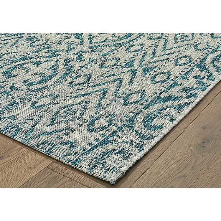 Kirklands Home Outdoor Rugs|Azure Terrace Sun Shower Outdoor Area Rug, 7x9