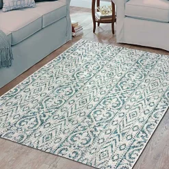 Kirklands Home Outdoor Rugs|Azure Terrace Sun Shower Outdoor Area Rug, 7x9