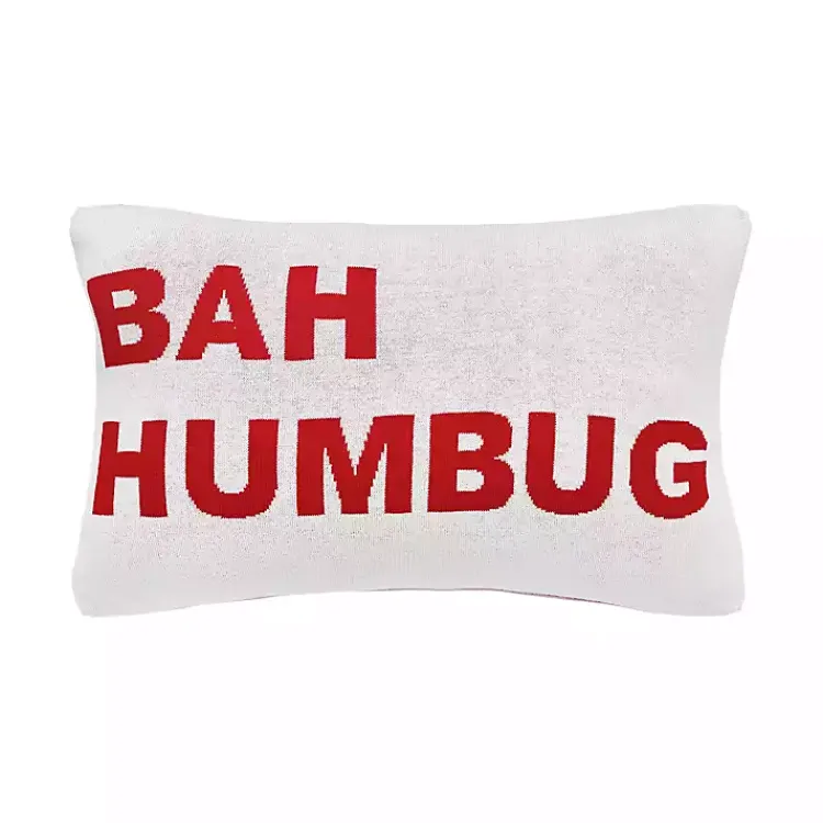 Sale Bah Humbug Reversible Lumbar Pillow Christmas Pillows