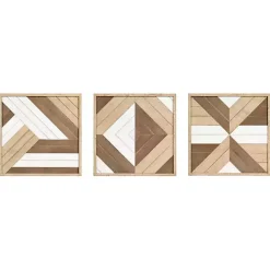 Kirklands Home Wall Plaques|Ballez Geometric Wood Wall Plaques, Set of 3