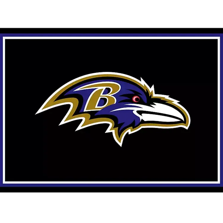 Kirklands Home Area Rugs|Baltimore Ravens Area Rug, 3x4 Black