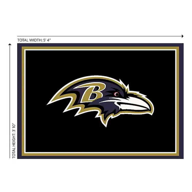 Kirklands Home Area Rugs|Baltimore Ravens Area Rug, 4x6 Black