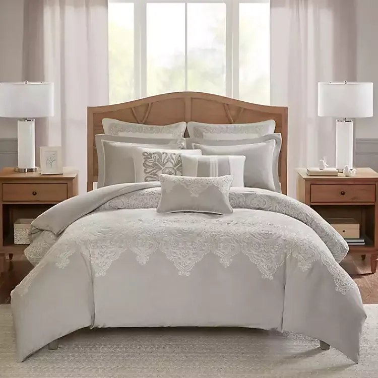 Kirklands Home Comforters|Barely There 9-pc. King Comforter Set Gray