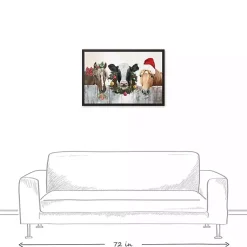 Hot Barn Animals Black Framed Canvas Art Print Christmas Art & Wall Decor