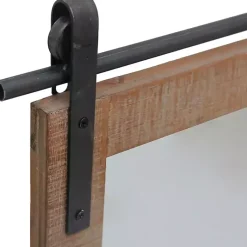 Kirklands Home Decorative Mirrors|Barn Door Mirror with Shelf Brown