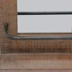 Kirklands Home Decorative Mirrors|Barn Door Mirror with Shelf Brown