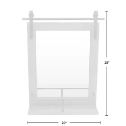 Kirklands Home Decorative Mirrors|Barn Door Mirror with Shelf Brown