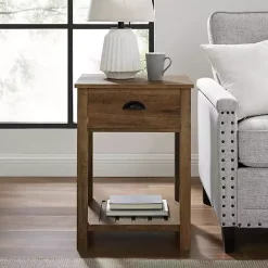 Kirklands Home Accent & End Tables|Barnwood Country Accent Table Brown