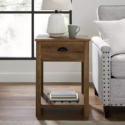 Kirklands Home Accent & End Tables|Barnwood Country Accent Table Brown