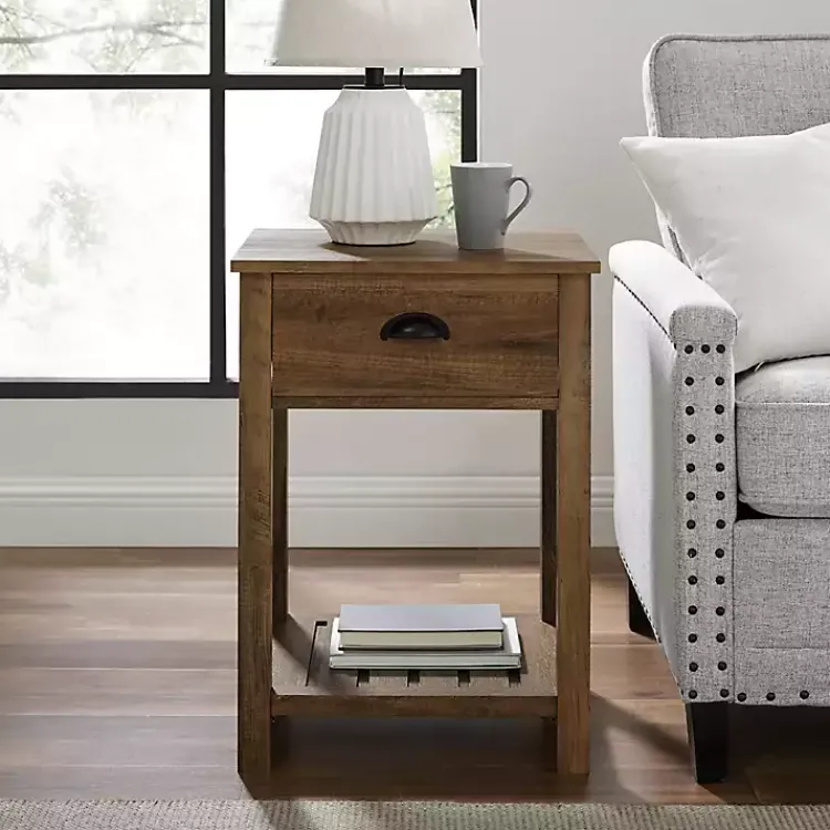 Kirklands Home Accent & End Tables|Barnwood Country Accent Table Brown