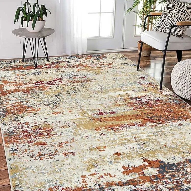 Kirklands Home Area Rugs|Bastia Ivory Orange Accent Rug, 2x3 Multi