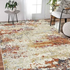 Kirklands Home Area Rugs|Bastia Ivory Orange Area Rug, 5x7 Multi