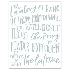 Kirklands Home Wall Quotes & Signs|Bathroom Names Canvas Art Print White