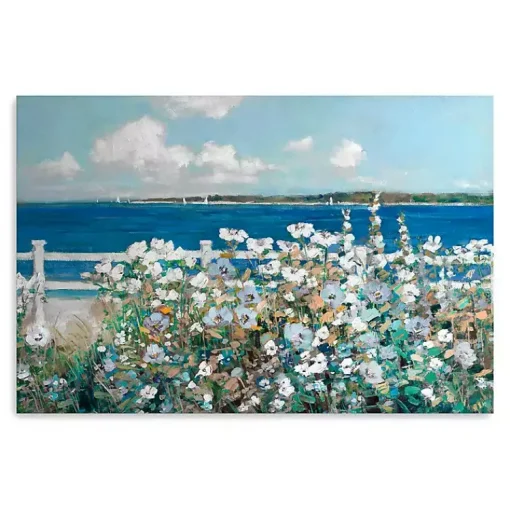 Kirklands Home Canvas Art|Bayside Garden Canvas Art Print Blue
