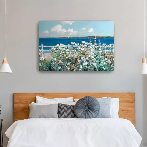 Kirklands Home Canvas Art|Bayside Garden Canvas Art Print Blue