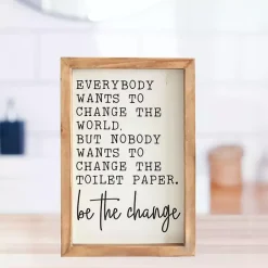 Kirklands Home Wall Quotes & Signs|Be The Change Framed Wall Sign