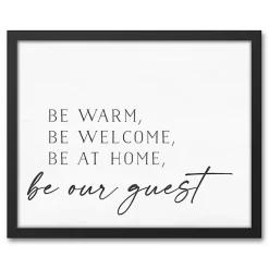 Kirklands Home Wall Quotes & Signs|Be Warm Be Welcome Framed Canvas Art Print