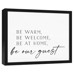 Kirklands Home Wall Quotes & Signs|Be Warm Be Welcome Framed Canvas Art Print