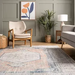 Kirklands Home Area Rugs|Bea Distressed Vintage Washable Area Rug, 5x8