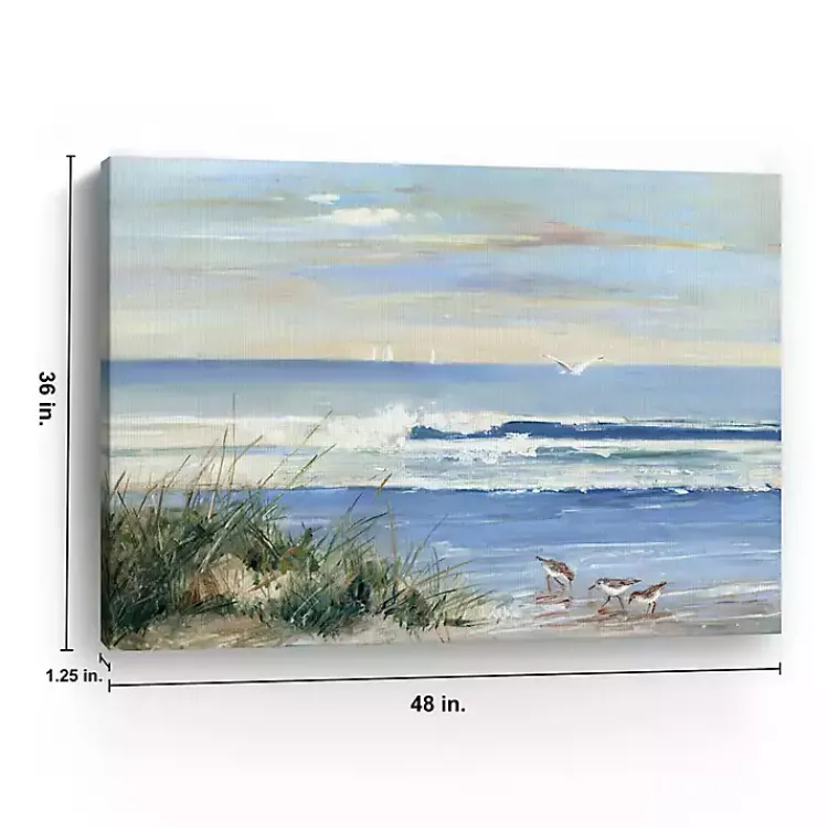 Kirklands Home Canvas Art|Beach Combers Giclee Canvas Art Print, 48x36 in. Blue