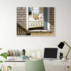 Kirklands Home Canvas Art|Beach House Dog Framed Canvas Art Print