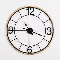 Kirklands Home Clocks|Beaded Wood and Metal Open Wall Clock