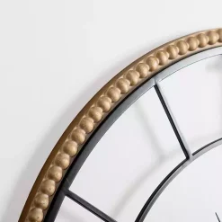 Kirklands Home Clocks|Beaded Wood and Metal Open Wall Clock