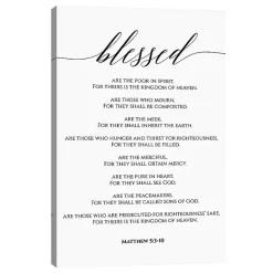 Kirklands Home Wall Quotes & Signs|Beatitudes Matthew 5:3-10 Canvas Art Print