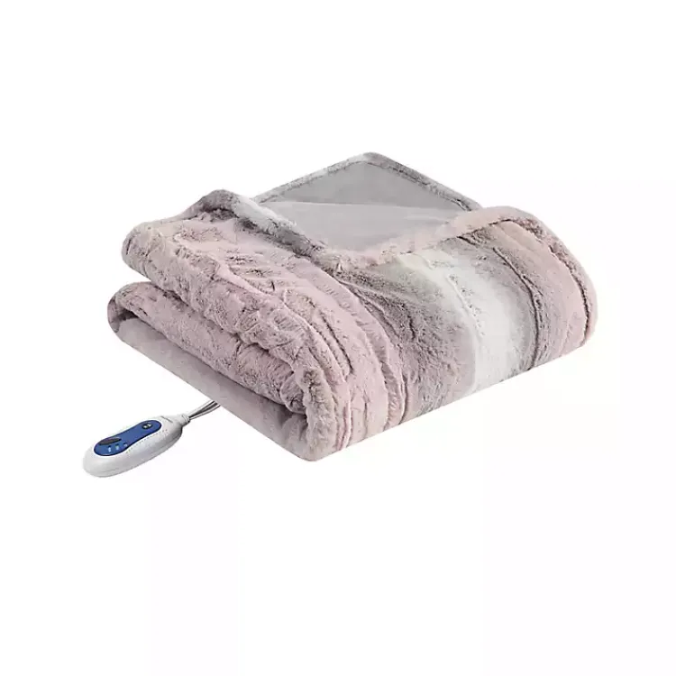 Online Beautyrest Blush Faux Fur Oversized Heated Throw Blankets & Throws