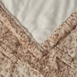 New Beautyrest Leopard Faux Fur Oversized Heated Throw Blankets & Throws