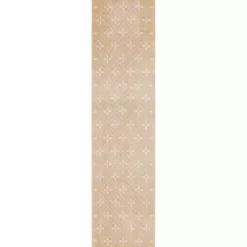 Kirklands Home Outdoor Rugs|Beige & Ivory Quatrefoil Indoor/Outdoor Runner