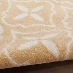 Kirklands Home Outdoor Rugs|Beige & Ivory Quatrefoil Indoor/Outdoor Runner