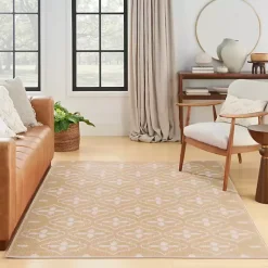 Kirklands Home Area Rugs|Beige & Ivory Quatrefoil Indoor/Outdoor Rug, 4x6