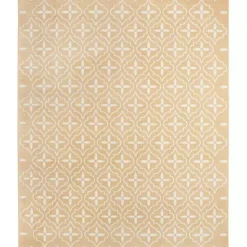 Kirklands Home Outdoor Rugs|Beige & Ivory Quatrefoil Indoor/Outdoor Rug, 8x10