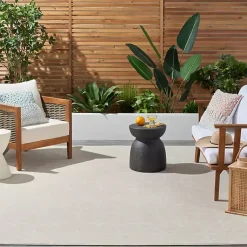 Kirklands Home Outdoor Rugs|Beige & Ivory Quatrefoil Indoor/Outdoor Rug, 8x10