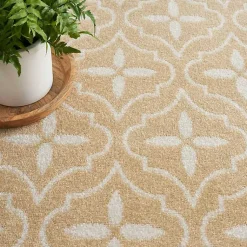 Kirklands Home Outdoor Rugs|Beige & Ivory Quatrefoil Indoor/Outdoor Rug, 8x10