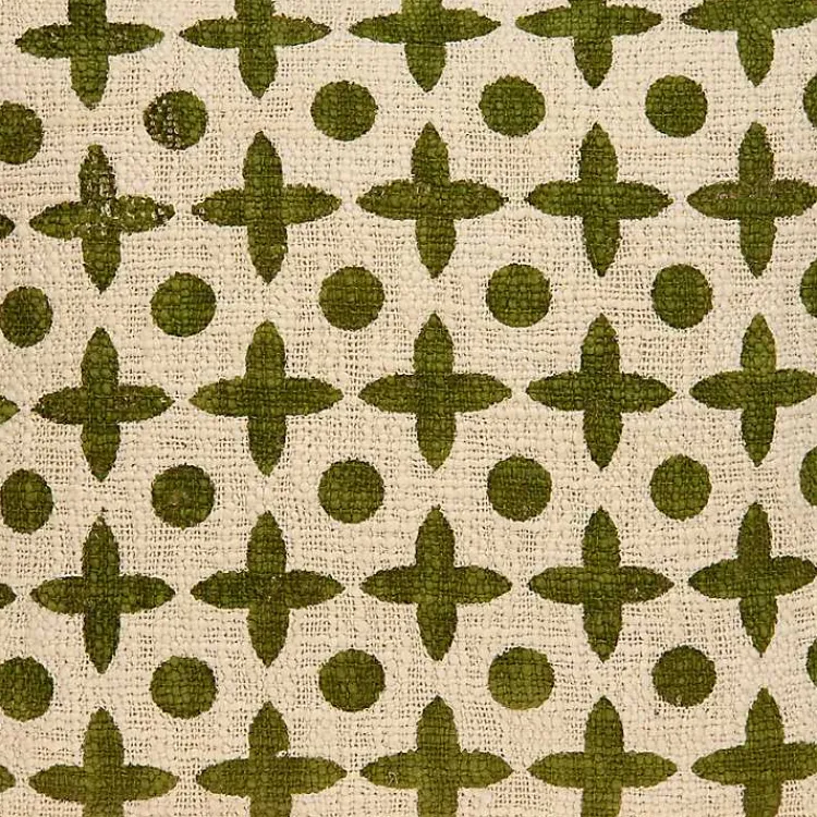 Beige and Green Patterned Pillow Pillows
