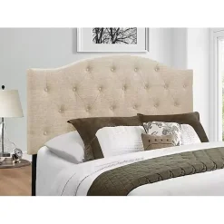 Kirklands Home Beds & Headboards|Beige Bryne Button Tufted King Headboard Tan