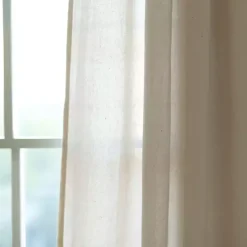 Kirklands Home Curtains & Drapes|Beige Burlap Knotted Curtain Panel Set, 108 in. Tan