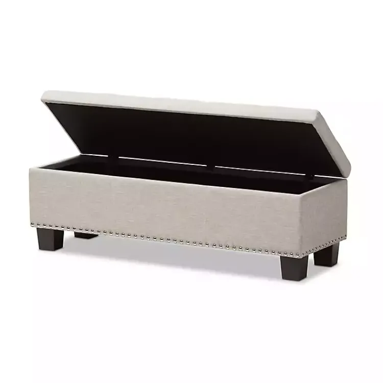 Kirklands Home Benches & Ottomans|Beige Button-Tufted Upholstered Storage Bench Tan