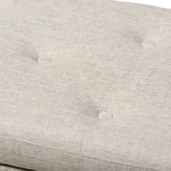 Kirklands Home Benches & Ottomans|Beige Button-Tufted Upholstered Storage Bench Tan