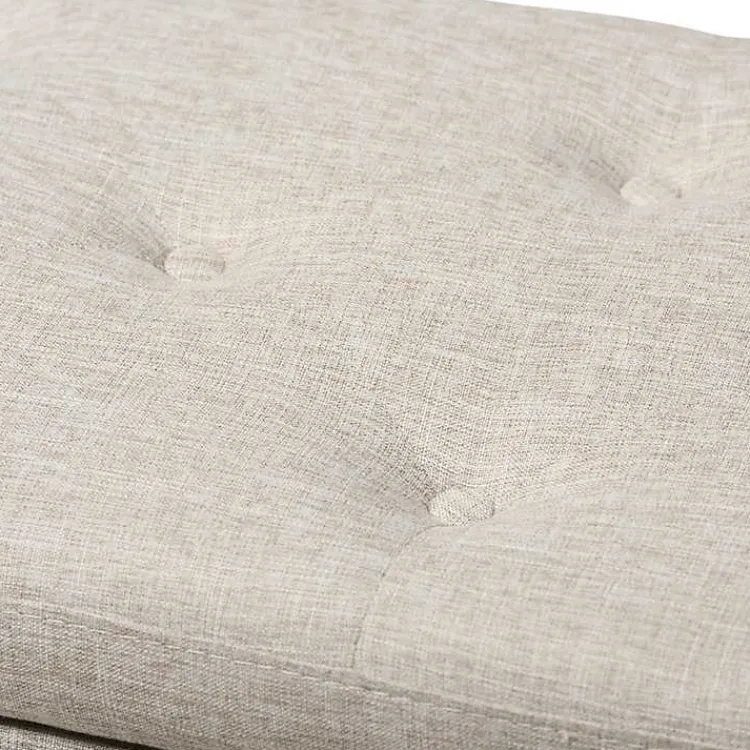 Kirklands Home Benches & Ottomans|Beige Button-Tufted Upholstered Storage Bench Tan
