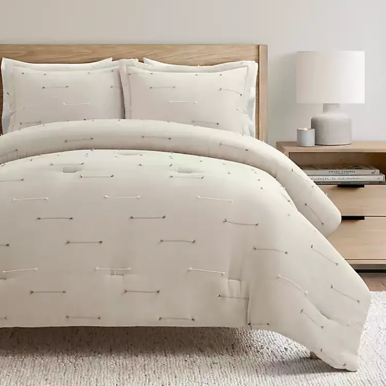 Kirklands Home Bedding Essentials|Beige Clip Jacquard 3-pc. Full/Queen Comforter Set Tan